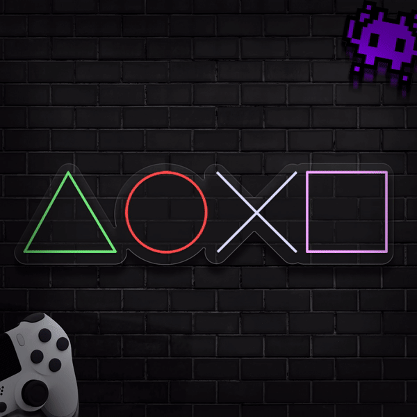 Néon boutons de la PlayStation